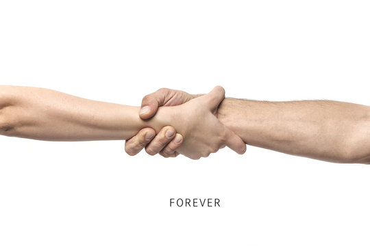Forever - couple arms holding to each other