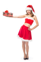 young woman in a Christmas costume