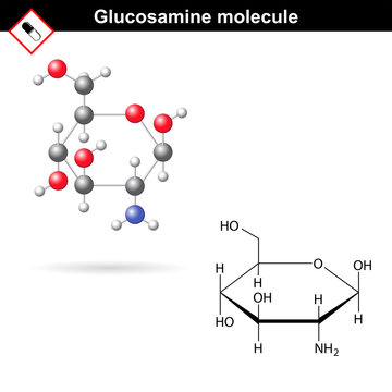 Glucosamine molecule structure