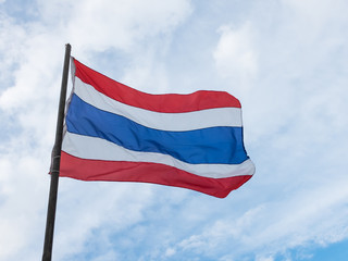 Thai flag with blue sky