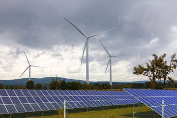 Wind turbines with solar panels 