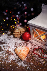 Sweets for Christmas on festive atmosphere