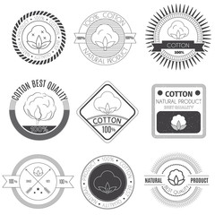 Cotton icons set.