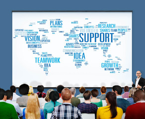 Support Idea Plans Vision Buiness Growth Global Concept