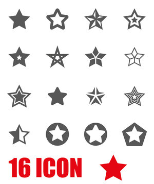 Vector grey stars icon set. Stars Icon Object, Stars Icon Picture, Stars Icon Image
