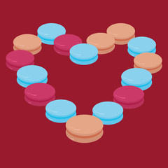 macaroon heart shape