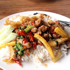 Basil Fried Rice with Pork