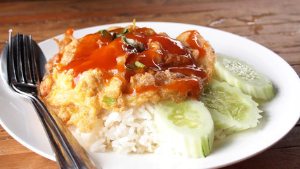 Tasty Omelet and rice,Thai menu