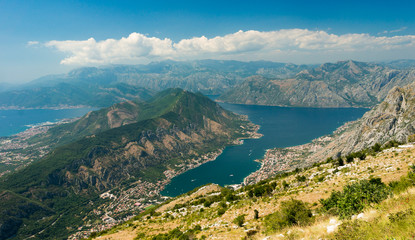 Bay of Kotor with bird's-eye view. 