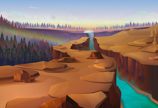 Canyon, Nature Vector Background