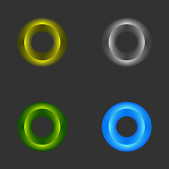 color rings on a black background