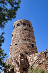 Desert View Watchtower was built in 1932 and is one of Mary Jane Colter's best-known works.It is designed to mimic an Anasazi watchtower. 