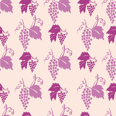 Seamless purple grapes pattern