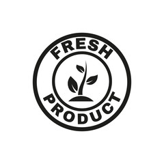 The fresh product icon. Eco and bio, ecology symbol. Flat