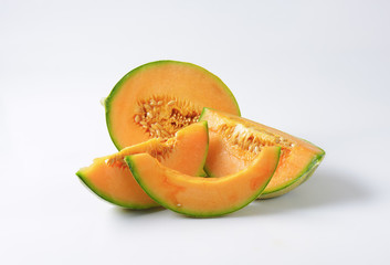 Fototapeta na wymiar Sliced Cantaloupe melon