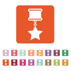 The medal icon. Reward symbol. Flat
