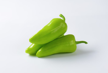 Raw green peppers