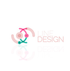 Vector swirl and circles outline minimal abstract geometric logo