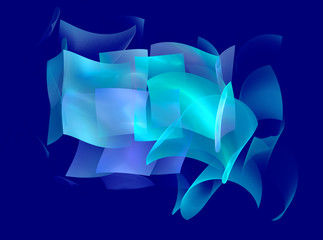 Abstract fractal blue background