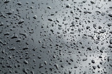 drops of water on the car after rain