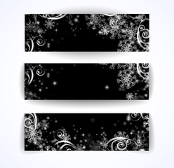 Elegant christmas black and white banner