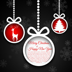 Abstract Christmas ball cutted from paper.