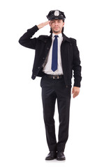 Police officer isolated on white