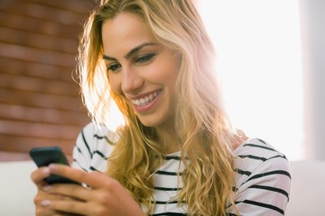 Pretty blonde on the phone