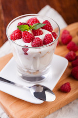 yogurt with muesli and berries