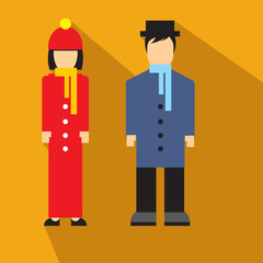 Man and woman flat icon