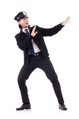 Obraz premium Police officer isolated on white