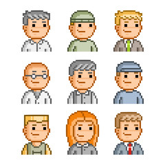 Pixel icons of people
