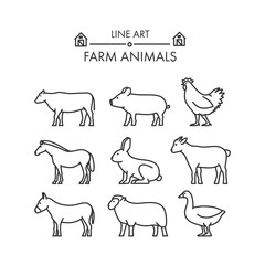Outline figures of farm animals