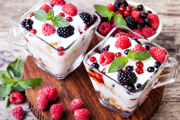 yogurt with muesli and berries