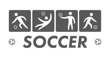 Silhouettes of figures soccer athletes