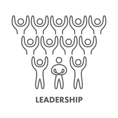 Line icon leadership. Vector business symbol