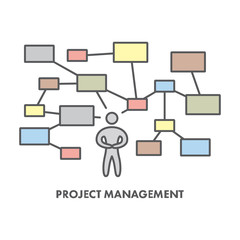 Line icon project management. Vector business symbol