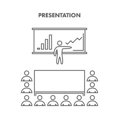 Line icon business presentation. Vector symbol