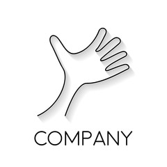 Obraz premium Vector sign abstract hand, in linear style