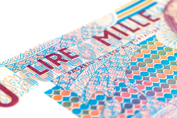 Old 1000 lire. Italian banknote