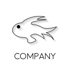 Vector sign abstract fish, in linear style
