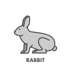 Fototapeta na wymiar Painted line figure of rabbit. Vector outline symbol