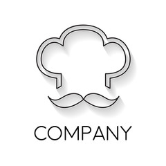 Vector sign abstract cook, in linear style