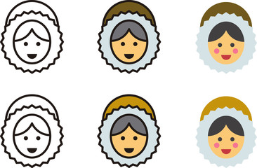 ESKIMO man and woman icons