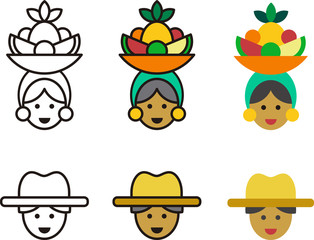 CUBAN man and woman icons