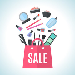 Make up concept vector flat illustration