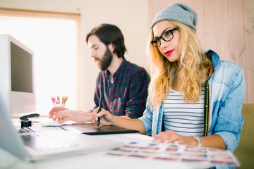 Obraz premium Creative business team working together