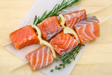 Salmon skewer