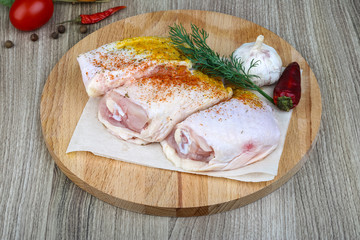 Raw chicken thights