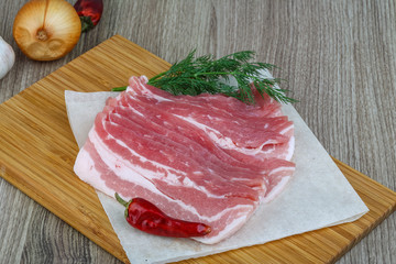 Raw bacon